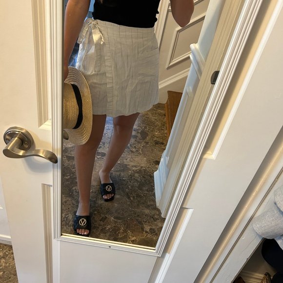 OAK AND FORT 100% LINEN SKIRT - Picture 6 of 9